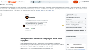 Reddit - Camping Essentials