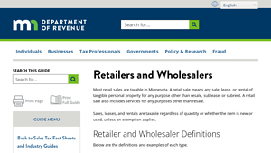 Minnesota Revenue - Retail Sales Tax Overview