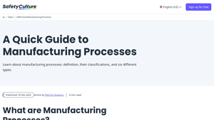 SafetyCulture - Six Types of Manufacturing Processes