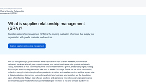 SAP - Supplier Relationship Management