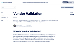 ServiceChannel - Vendor Validation Solutions