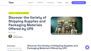 UPS - Shipping Supplies and Packaging Materials