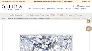 Shira Diamonds - 1.51ct D SI2 Princess Diamond