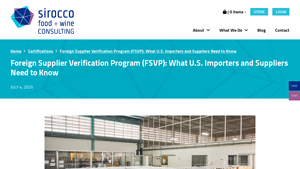 Sirocco Consulting - FSVP Training & Compliance Services