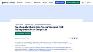Smartsheet - Supply Chain Risk Management Templates