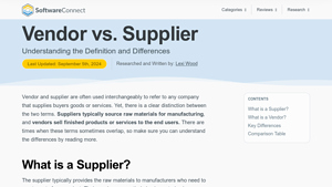 Software Connect - Raw Materials & Vendor Solutions