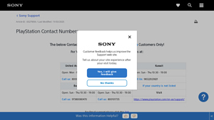 Sony - PlayStation Support Contacts