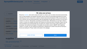SpanishDict - Essential Spanish Translations for 'Supplies'