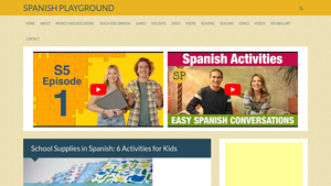 Spanish Playground - School Supplies Activities for Kids