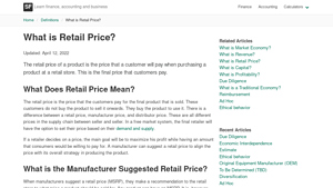 Study Finance - Understanding Retail Pricing