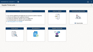 Supplier Portal - Homepage Instructions