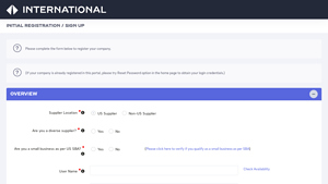 Supplier Diversity Portal - Company Registration