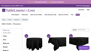 Table Linens - Clearance Tablecloths