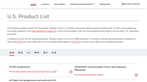 Takeda - Key Products