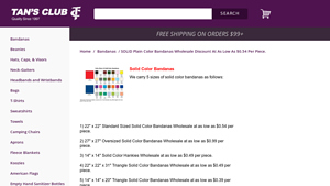 Tans Club - Wholesale Solid-Color Bandanas