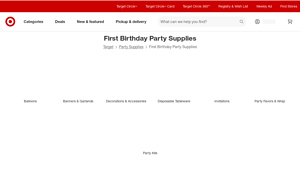 Target - First Birthday Party Supplies