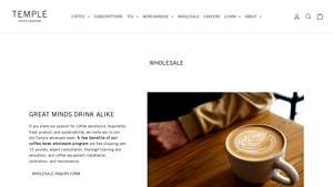 Temple Coffee - Wholesale Coffee Bean Program