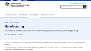 Therapeutic Goods Administration - Licensing Compliance