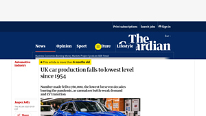 UK Car Production - 2024 Decline