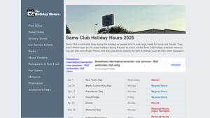 The Holiday Hours - Sam's Club Holiday Schedule