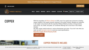 Three D Metals - Copper Products