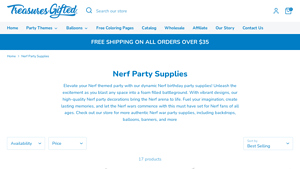 Treasures Gifted - Nerf Party Supplies