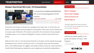 True Prepper - Home Survival Kit Essentials