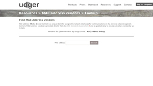 Udger - MAC Address Lookup Tools