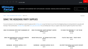 Ultimate Party Superstores - Sonic the Hedgehog Party Supplies