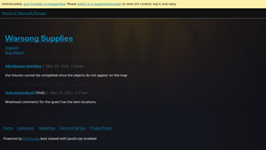 Blizzard - Warsong Supplies Mission Issue