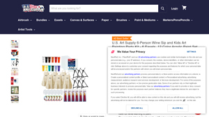 USA Art Supply - 6-Person Wine Sip and Kids Art Painting Party Kit