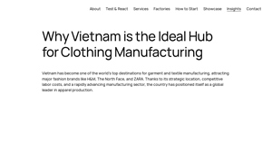 Vietnam - Clothing Manufacturing Hub