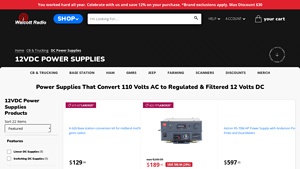 Walcott Radio - AC to 12V DC Converters & Power Supplies