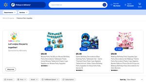 Walmart - Pokemon Party Supplies