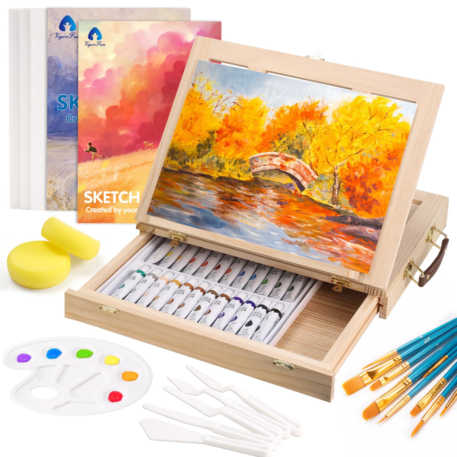 A stock image illustrating water color supplies concepts