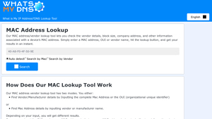 MAC Address Lookup - Device Vendor Insights