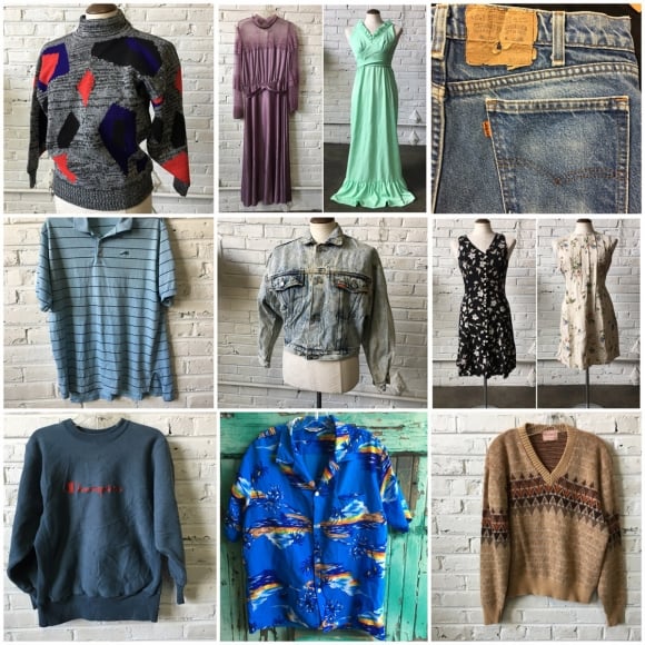 A stock image illustrating wholesale vintage style clothing concepts