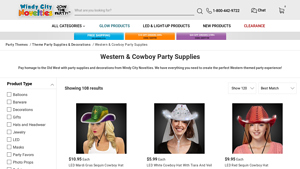 Windy City Novelties - LED Mardi Gras Sequin Cowboy Hat
