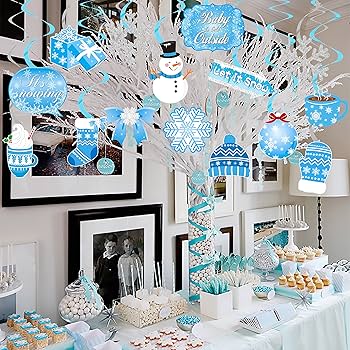 A stock image illustrating winter wonderland party supplies concepts