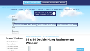 Wonder Windows - 36 x 54 Double Hung Replacement Window