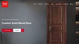 Wooden Door Factory - GJ-Y585 Deep Carved Solid Rubber Wood Door
