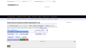 Wordplays - Crossword Solutions