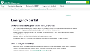 WSDOT - Essential Winter Survival Kit