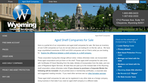 Wyoming Company - Aged Shelf Corporations