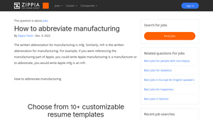 Zippia - Manufacturing Abbreviations