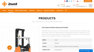 Zowell - 3 Ton Electric Multi-Directional Forklift