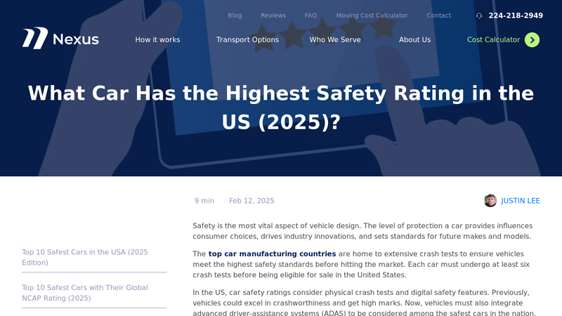 10 Safest Cars of 2025 According to Global NCAP Rating