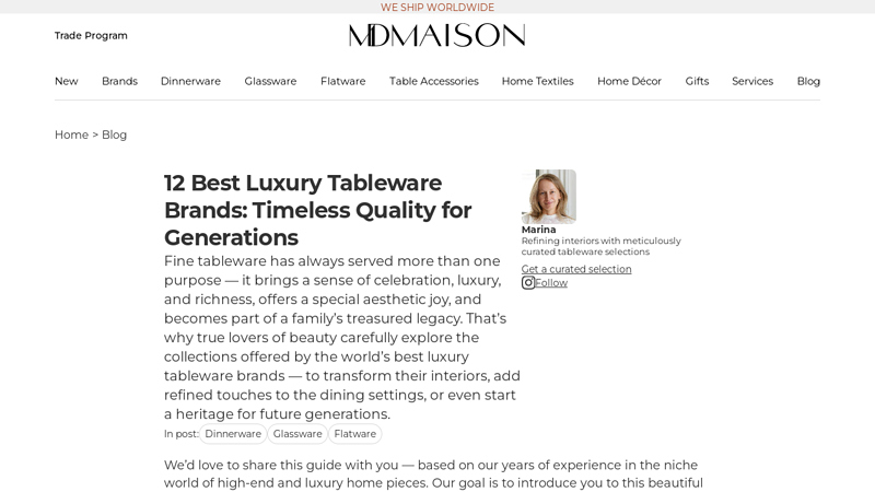 12 Best Luxury Tableware Brands