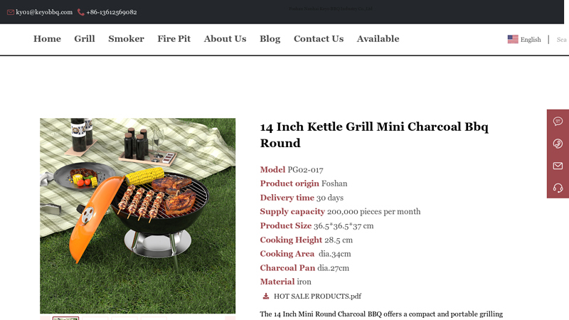 14 Inch Kettle Grill Mini Charcoal Bbq Round