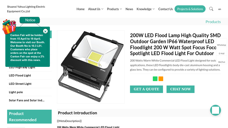 200W LED Flood Lamp High Quality SMD Outdoor Garden IP66 ...